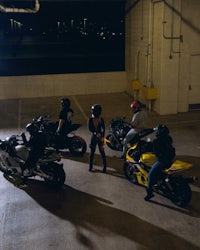 a group of people on motorcycles