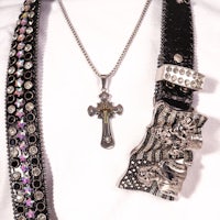 a necklace with a cross on it